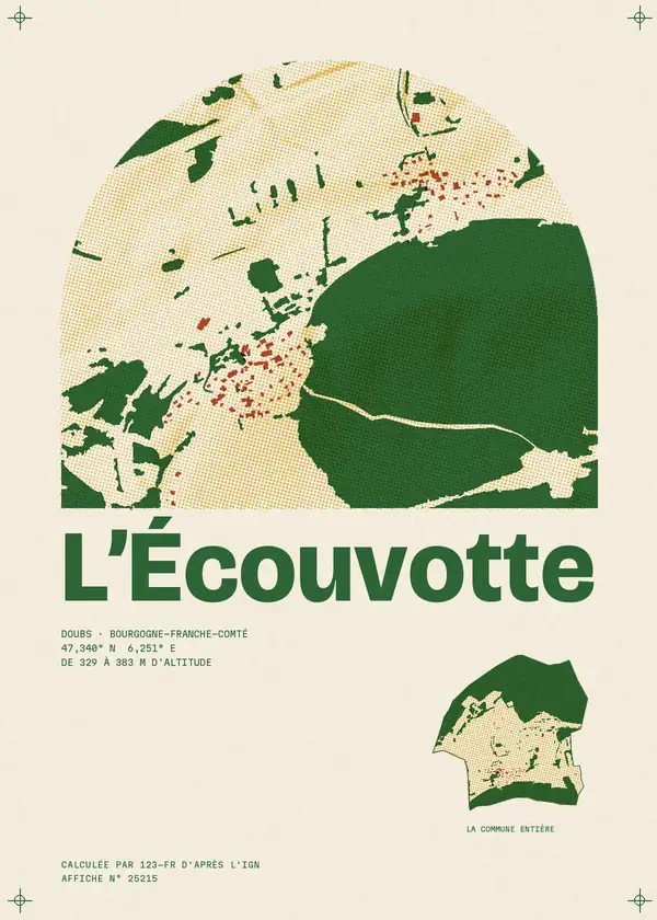 Affiche de L'Écouvotte, calculée par 123-fr d'après l'IGN