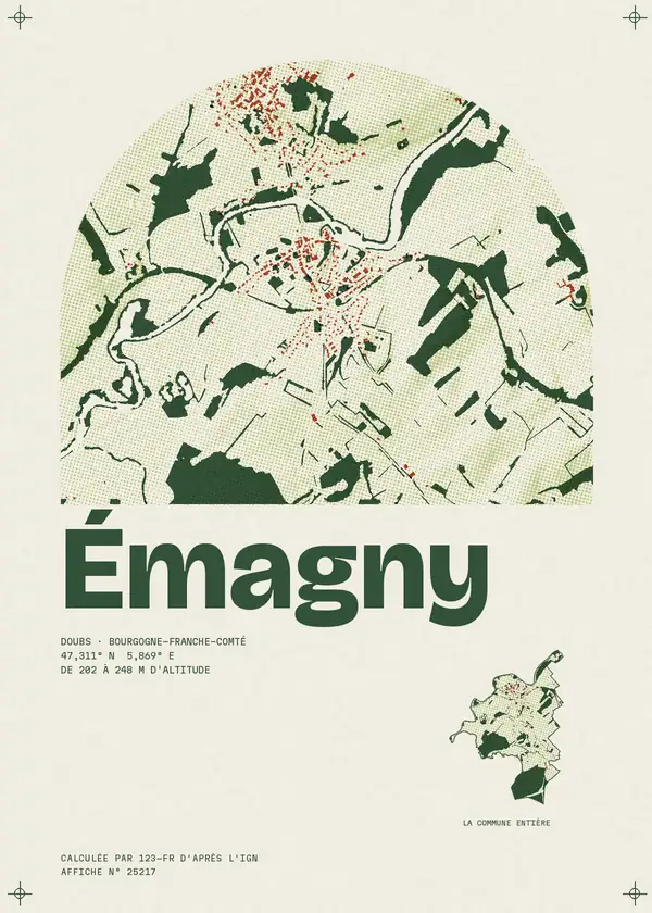 Affiche de Émagny, calculée par 123-fr d'après l'IGN