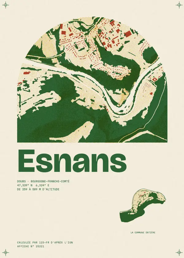 Affiche de Esnans, calculée par 123-fr d'après l'IGN