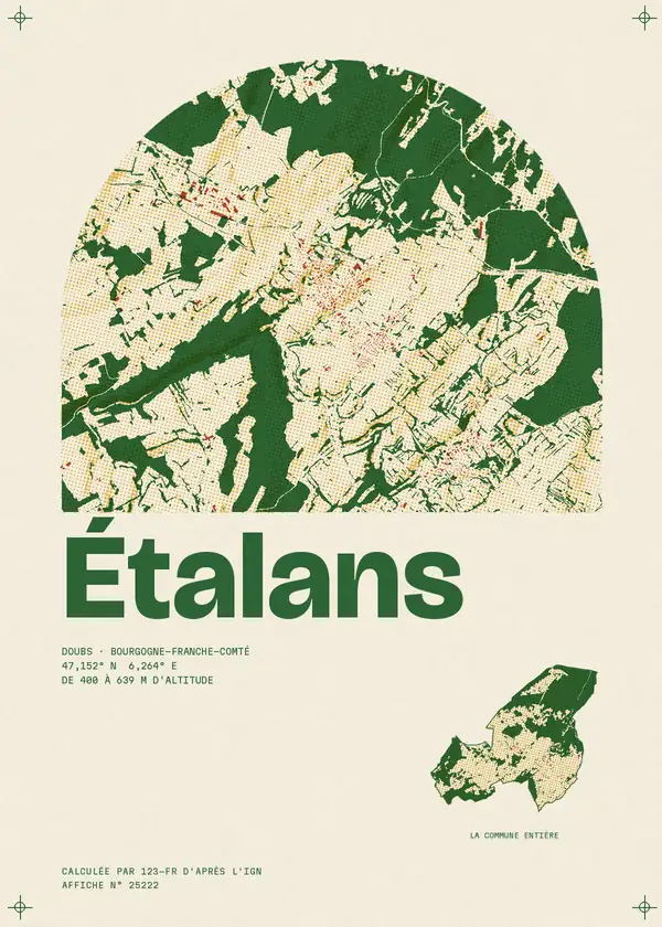 Affiche de Étalans, calculée par 123-fr d'après l'IGN