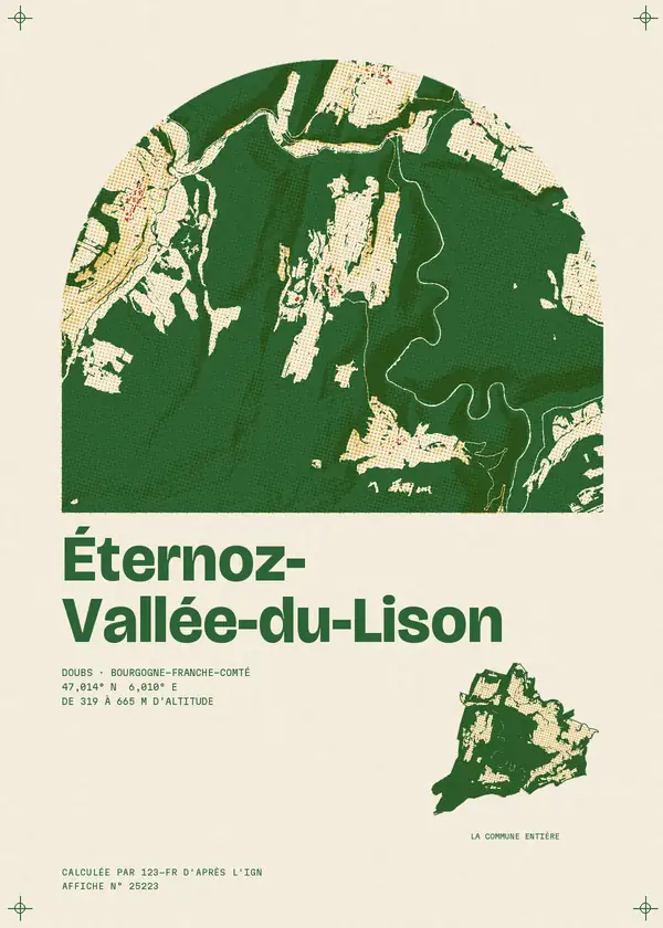 Affiche de Éternoz-Vallée-du-Lison, calculée par 123-fr d'après l'IGN