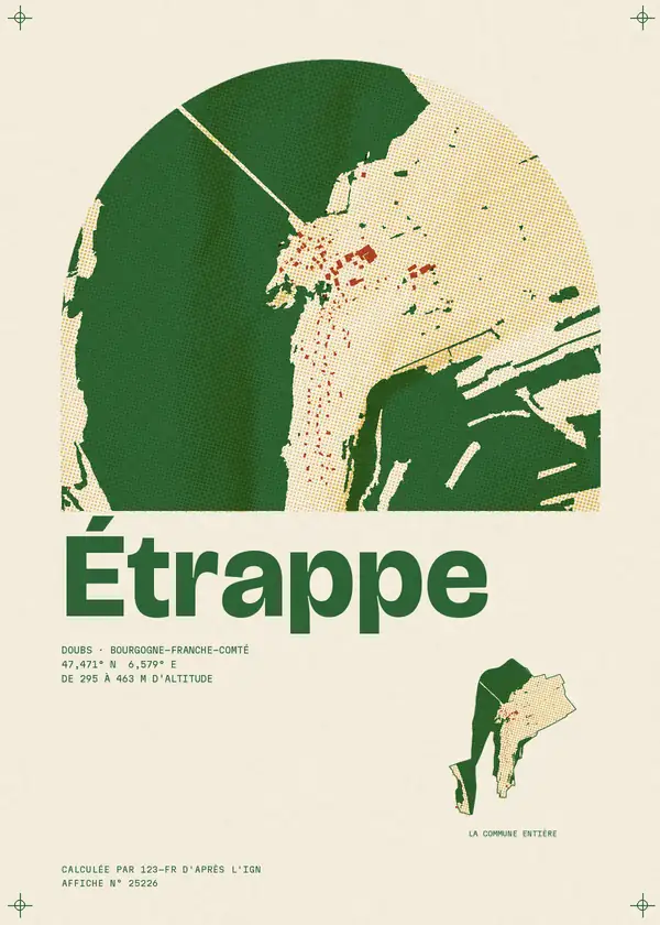 Affiche de Étrappe, calculée par 123-fr d'après l'IGN