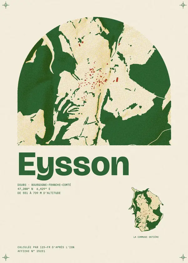 Affiche de Eysson, calculée par 123-fr d'après l'IGN