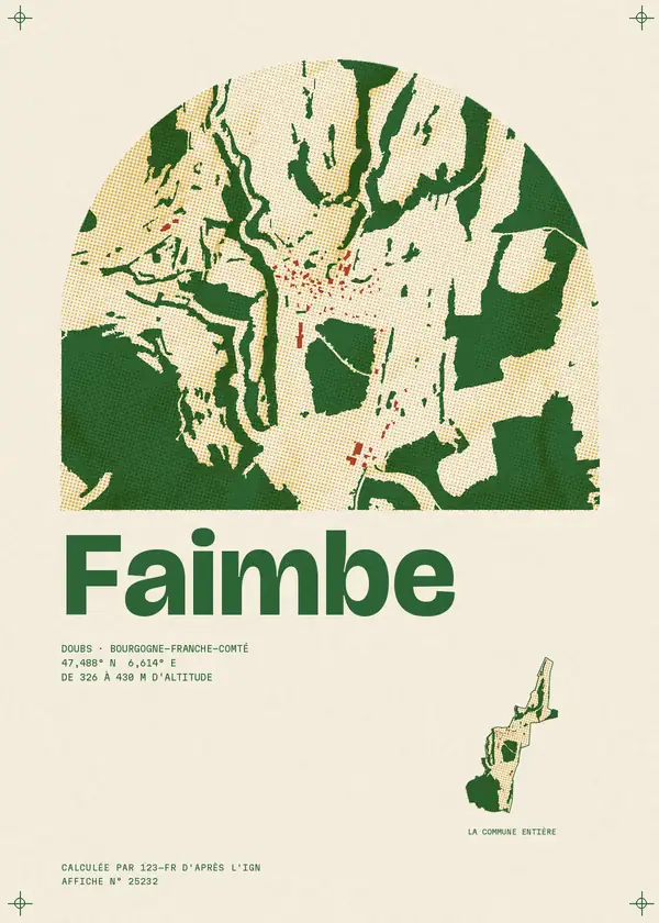 Affiche de Faimbe, calculée par 123-fr d'après l'IGN