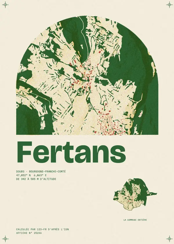 Affiche de Fertans, calculée par 123-fr d'après l'IGN