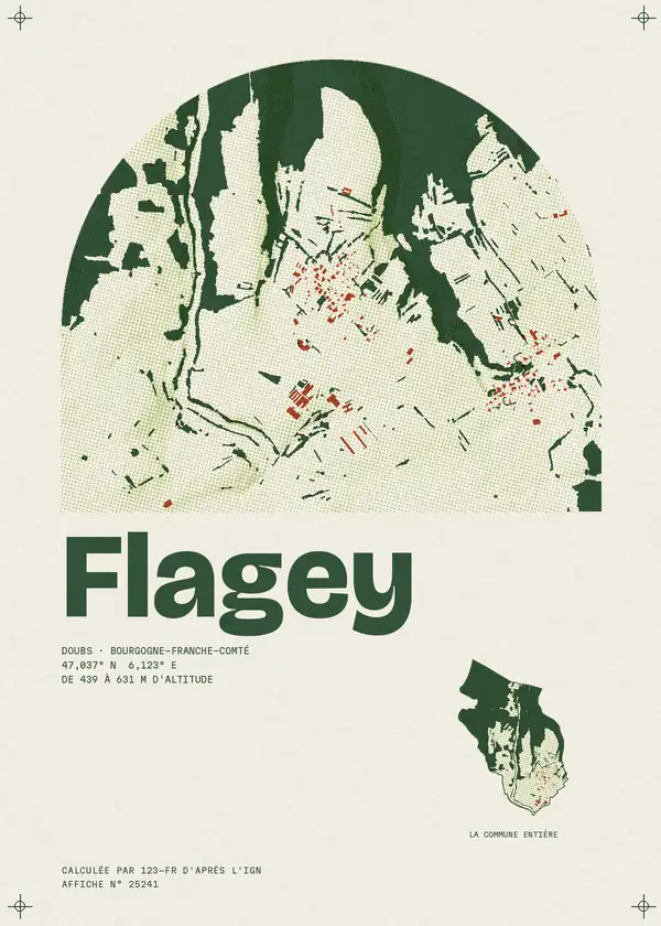Affiche de Flagey, calculée par 123-fr d'après l'IGN