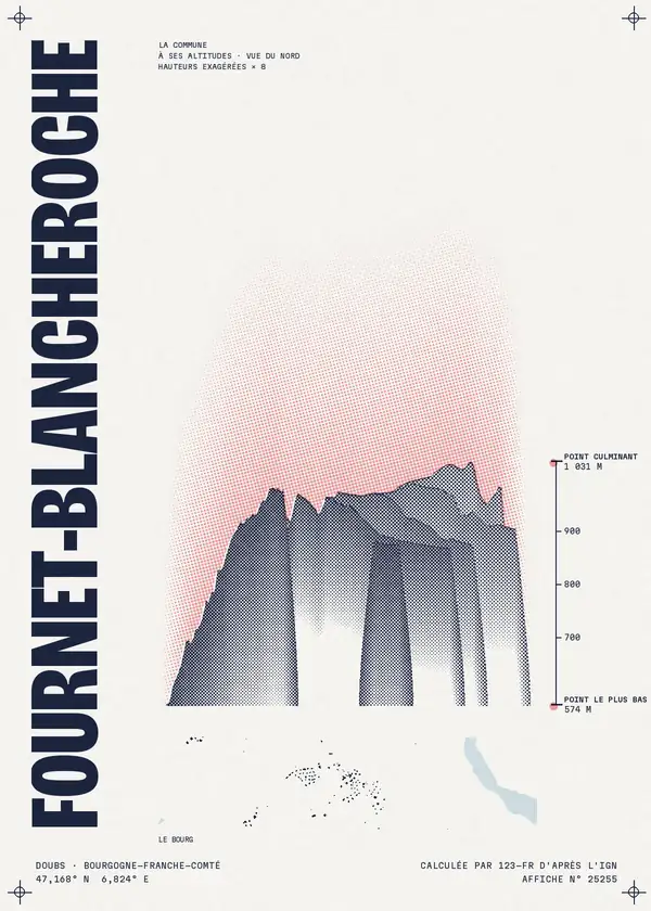 Affiche de Fournet-Blancheroche, calculée par 123-fr d'après l'IGN