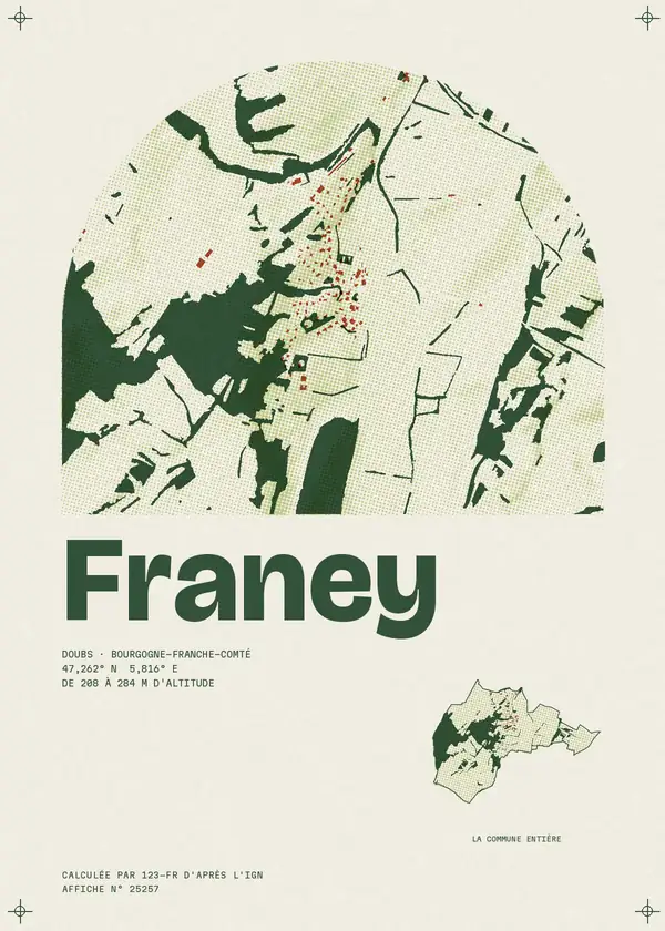 Affiche de Franey, calculée par 123-fr d'après l'IGN