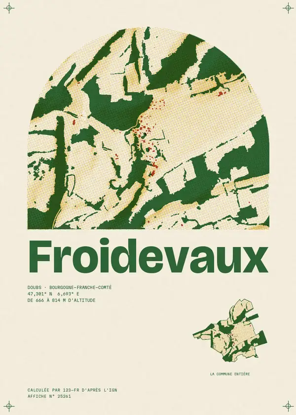 Affiche de Froidevaux, calculée par 123-fr d'après l'IGN