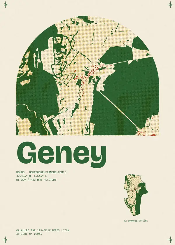 Affiche de Geney, calculée par 123-fr d'après l'IGN