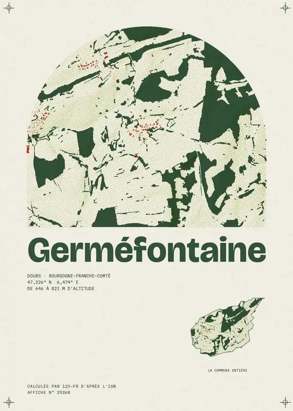 Affiche de Germéfontaine, calculée par 123-fr d'après l'IGN