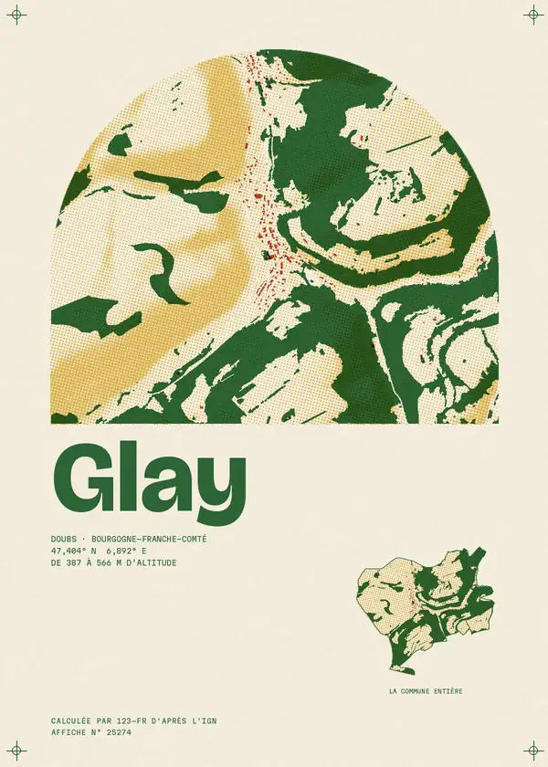 Affiche de Glay, calculée par 123-fr d'après l'IGN