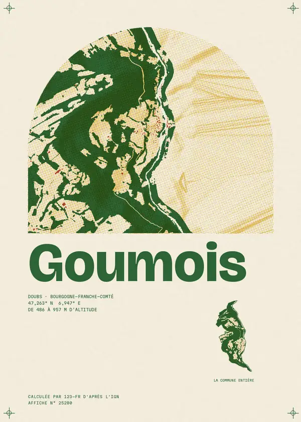 Affiche de Goumois, calculée par 123-fr d'après l'IGN