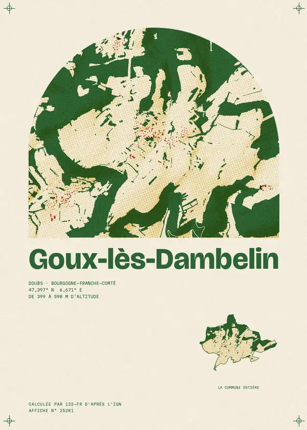 Affiche de Goux-lès-Dambelin, calculée par 123-fr d'après l'IGN