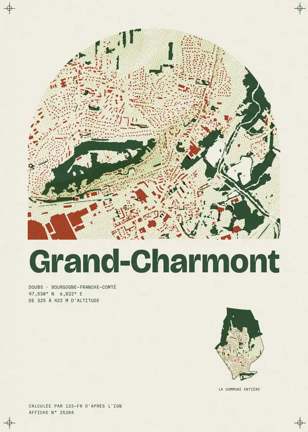 Affiche de Grand-Charmont, calculée par 123-fr d'après l'IGN