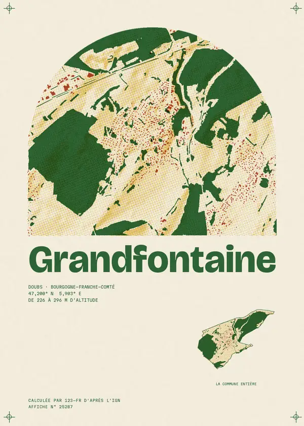 Affiche de Grandfontaine, calculée par 123-fr d'après l'IGN