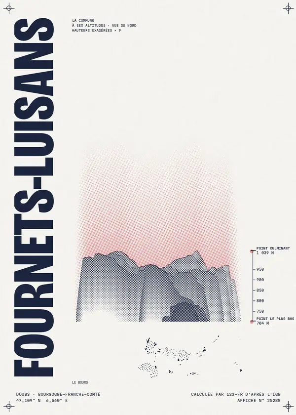 Affiche de Fournets-Luisans, calculée par 123-fr d'après l'IGN