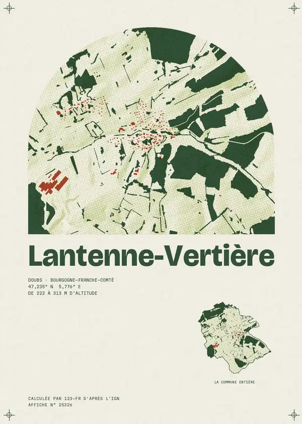 Affiche de Lantenne-Vertière, calculée par 123-fr d'après l'IGN