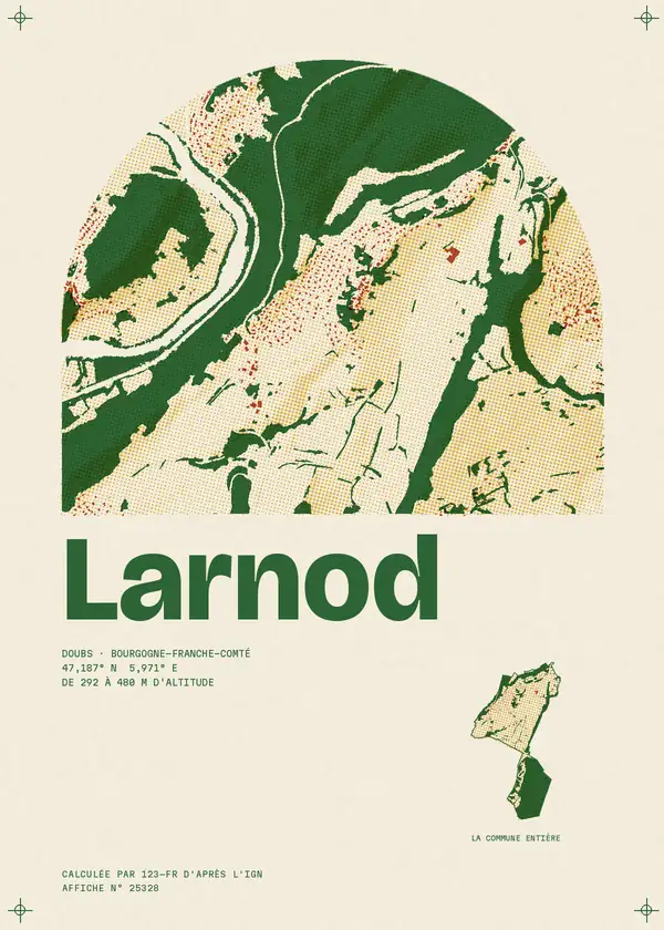 Affiche de Larnod, calculée par 123-fr d'après l'IGN