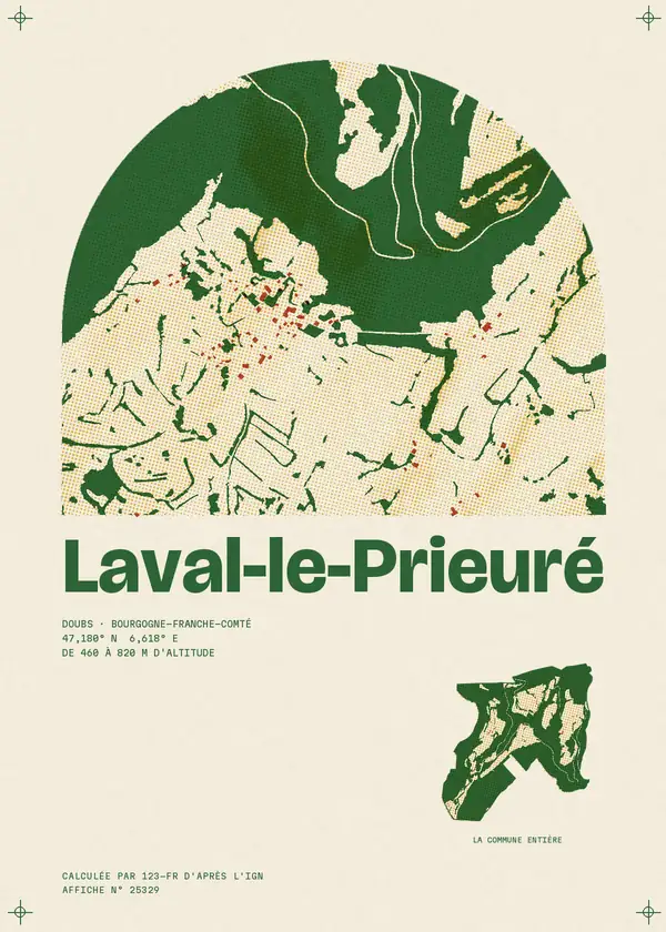 Affiche de Laval-le-Prieuré, calculée par 123-fr d'après l'IGN