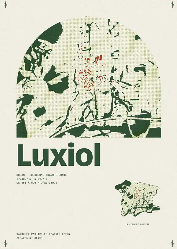 Affiche de Luxiol, calculée par 123-fr d'après l'IGN