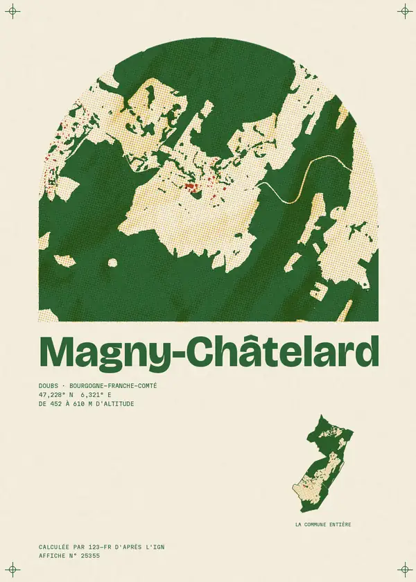 Affiche de Magny-Châtelard, calculée par 123-fr d'après l'IGN