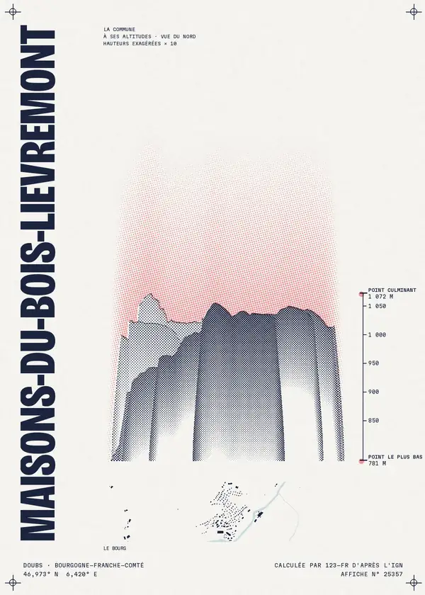 Affiche de Maisons-du-Bois-Lièvremont, calculée par 123-fr d'après l'IGN