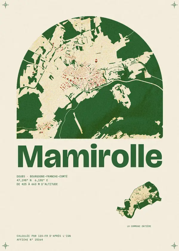 Affiche de Mamirolle, calculée par 123-fr d'après l'IGN