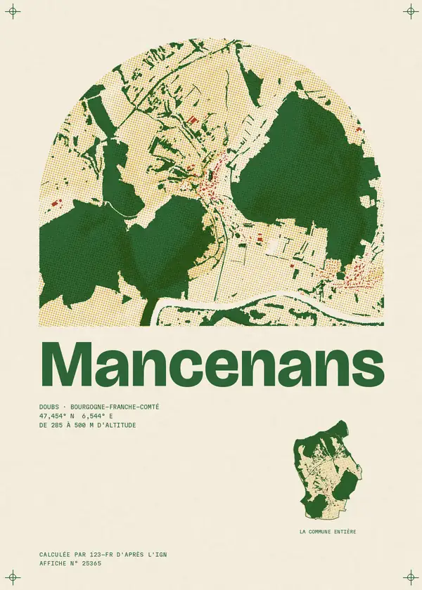 Affiche de Mancenans, calculée par 123-fr d'après l'IGN