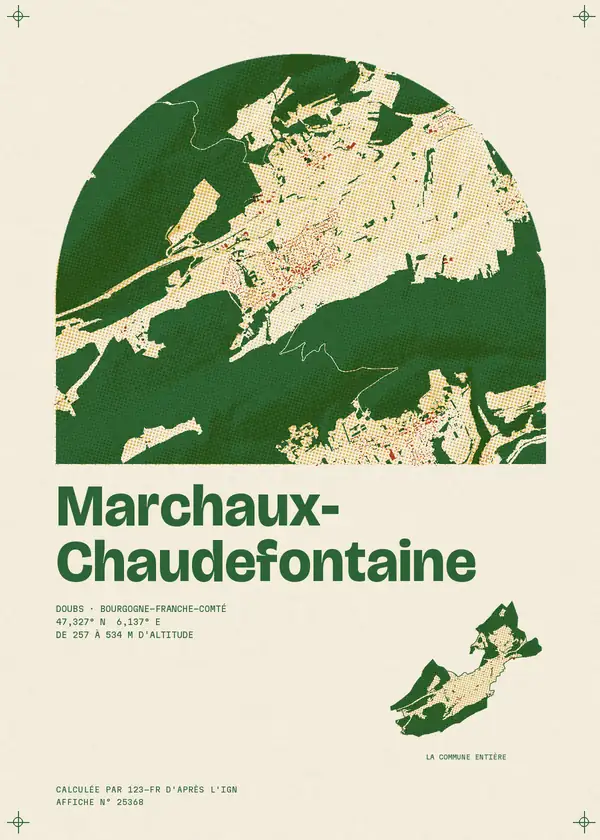 Affiche de Marchaux-Chaudefontaine, calculée par 123-fr d'après l'IGN