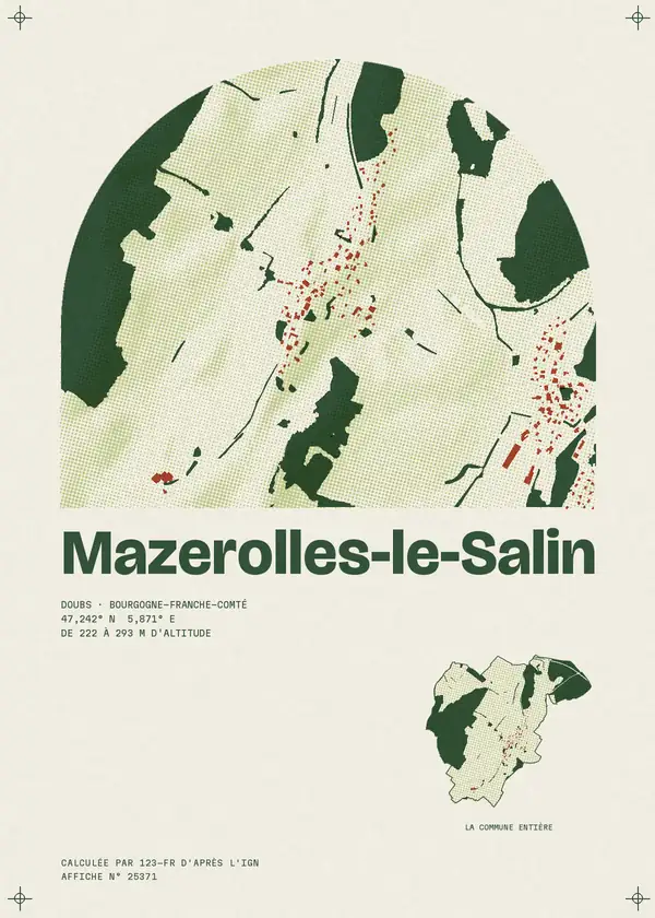 Affiche de Mazerolles-le-Salin, calculée par 123-fr d'après l'IGN