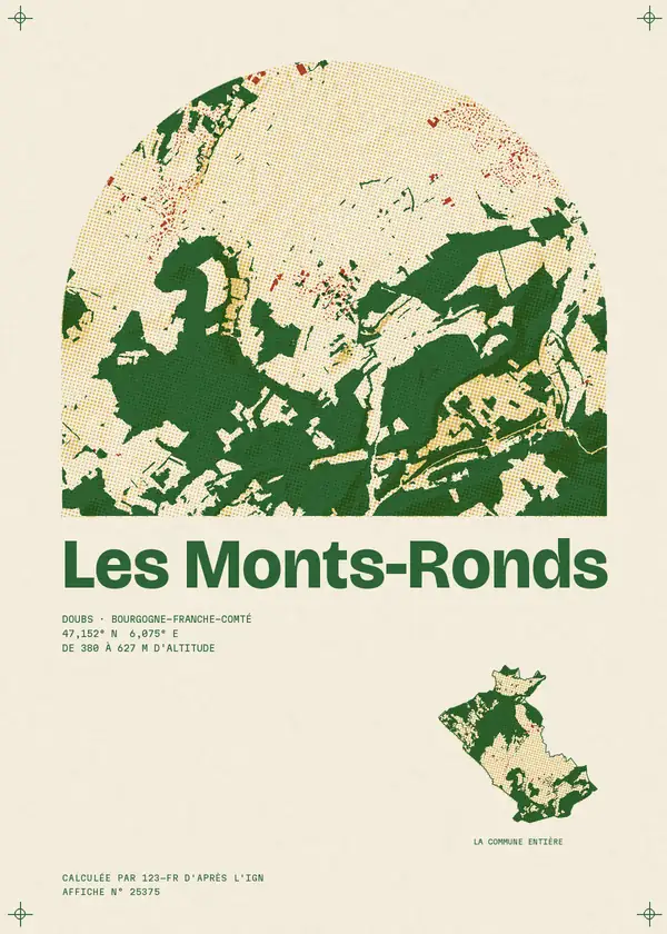 Affiche de Les Monts-Ronds, calculée par 123-fr d'après l'IGN