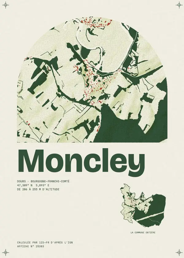 Affiche de Moncley, calculée par 123-fr d'après l'IGN