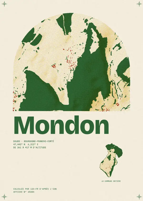 Affiche de Mondon, calculée par 123-fr d'après l'IGN