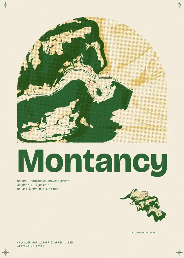 Affiche de Montancy, calculée par 123-fr d'après l'IGN