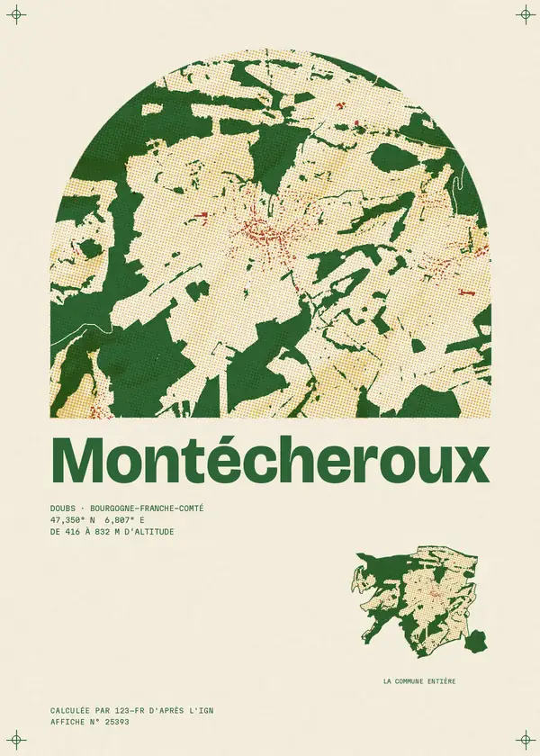 Affiche de Montécheroux, calculée par 123-fr d'après l'IGN