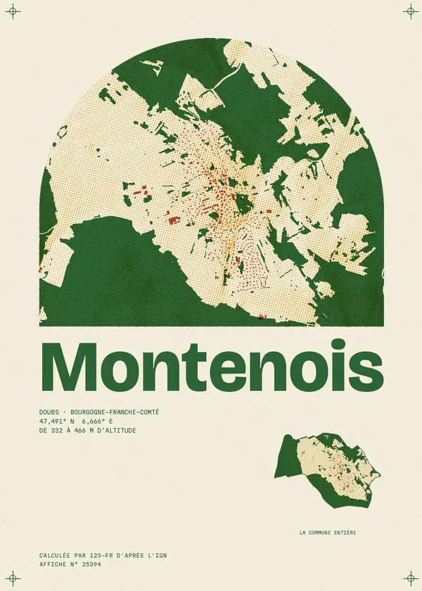 Affiche de Montenois, calculée par 123-fr d'après l'IGN
