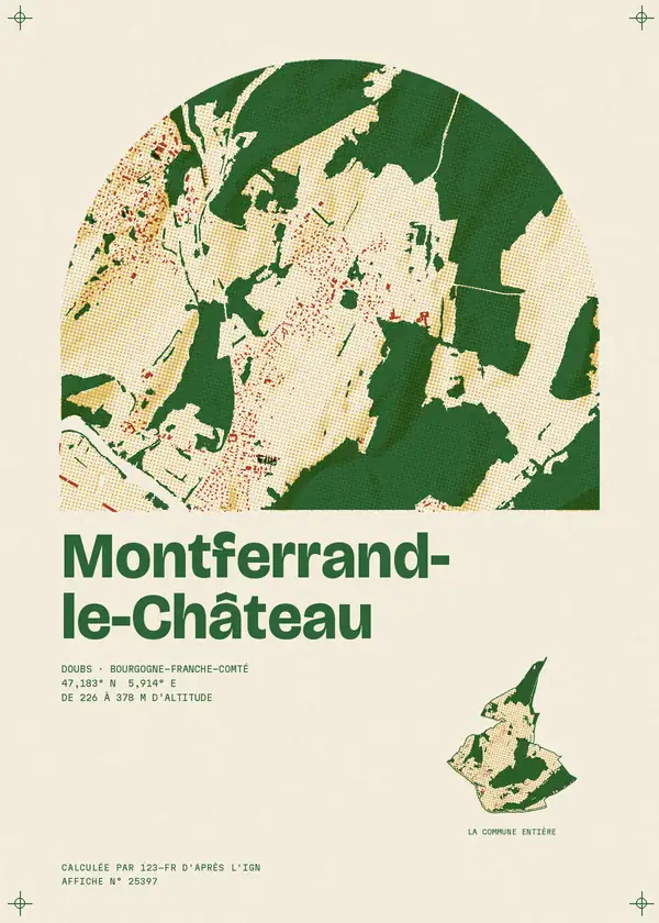 Affiche de Montferrand-le-Château, calculée par 123-fr d'après l'IGN