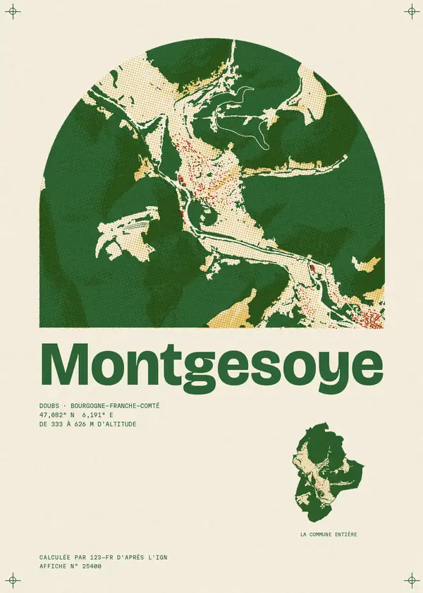 Affiche de Montgesoye, calculée par 123-fr d'après l'IGN