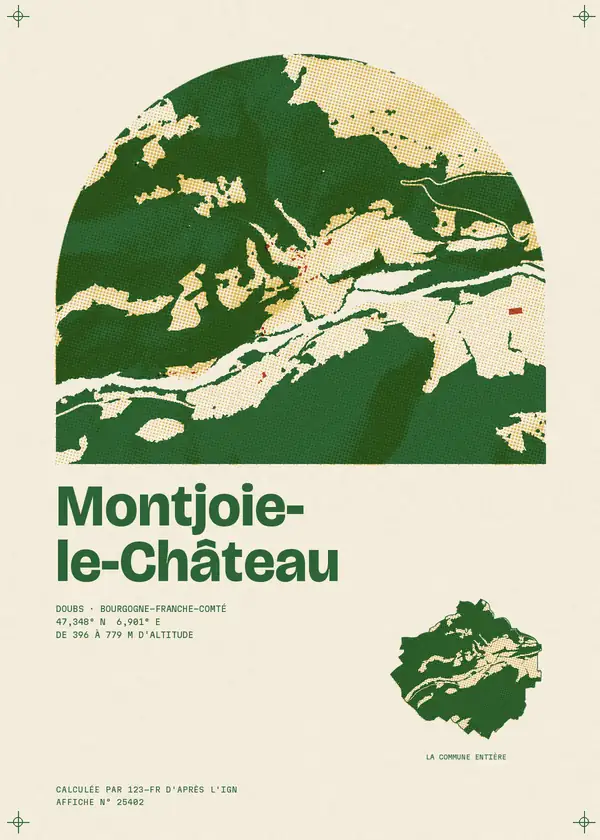 Affiche de Montjoie-le-Château, calculée par 123-fr d'après l'IGN