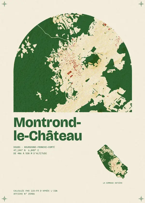Affiche de Montrond-le-Château, calculée par 123-fr d'après l'IGN