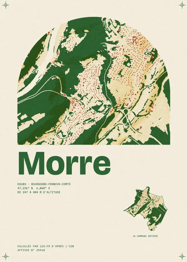 Affiche de Morre, calculée par 123-fr d'après l'IGN