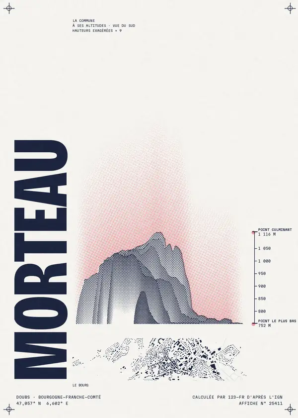 Affiche de Morteau, calculée par 123-fr d'après l'IGN