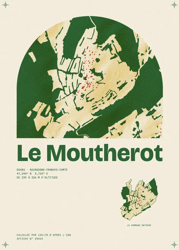 Affiche de Le Moutherot, calculée par 123-fr d'après l'IGN