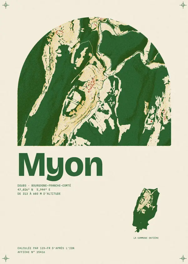 Affiche de Myon, calculée par 123-fr d'après l'IGN