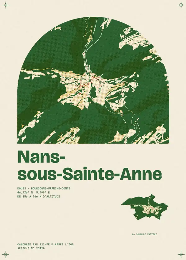 Affiche de Nans-sous-Sainte-Anne, calculée par 123-fr d'après l'IGN