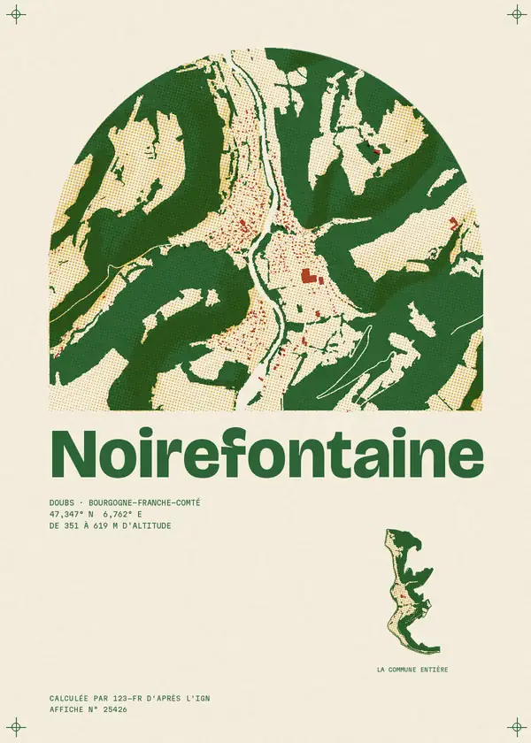 Affiche de Noirefontaine, calculée par 123-fr d'après l'IGN