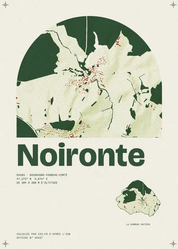 Affiche de Noironte, calculée par 123-fr d'après l'IGN