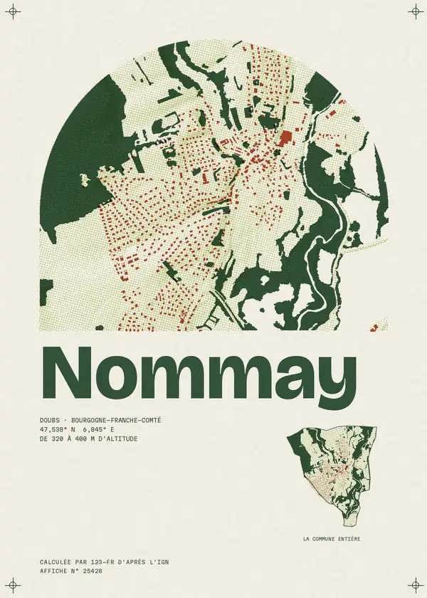 Affiche de Nommay, calculée par 123-fr d'après l'IGN