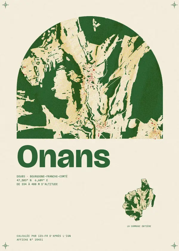 Affiche de Onans, calculée par 123-fr d'après l'IGN